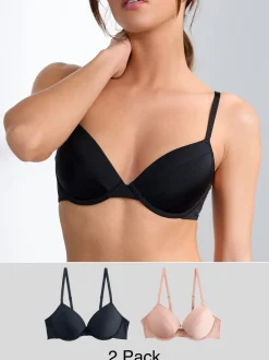 Beha's*Next Zwart/huidskleurig - A-E Afvlakkende Ultimate Comfort Beha's 2 Verpakking