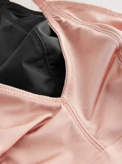 Beha's*Next - DD+ Ultimate Comfort Bralettes zonder beugel 2 verpakking Zwart/huidskleurig