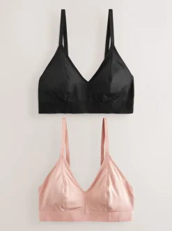 Beha's*Next - DD+ Ultimate Comfort Bralettes zonder beugel 2 verpakking Zwart/huidskleurig