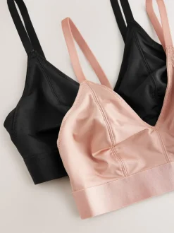 Beha's*Next - DD+ Ultimate Comfort Bralettes zonder beugel 2 verpakking Zwart/huidskleurig