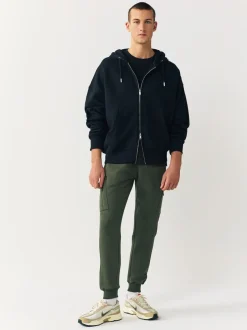 Joggingbroeken|Next - Slim Fit Utility Brushback Heavyweight 2 Pack Cargo Joggers Zwart/kakigroen