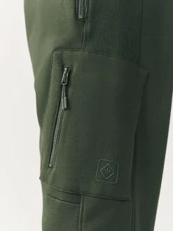 Joggingbroeken|Next - Slim Fit Utility Brushback Heavyweight 2 Pack Cargo Joggers Zwart/kakigroen