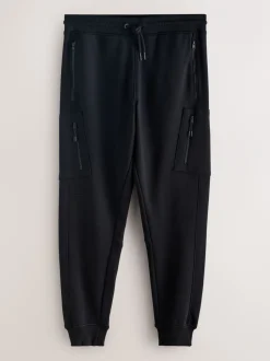 Joggingbroeken|Next - Slim Fit Utility Brushback Heavyweight 2 Pack Cargo Joggers Zwart/kakigroen