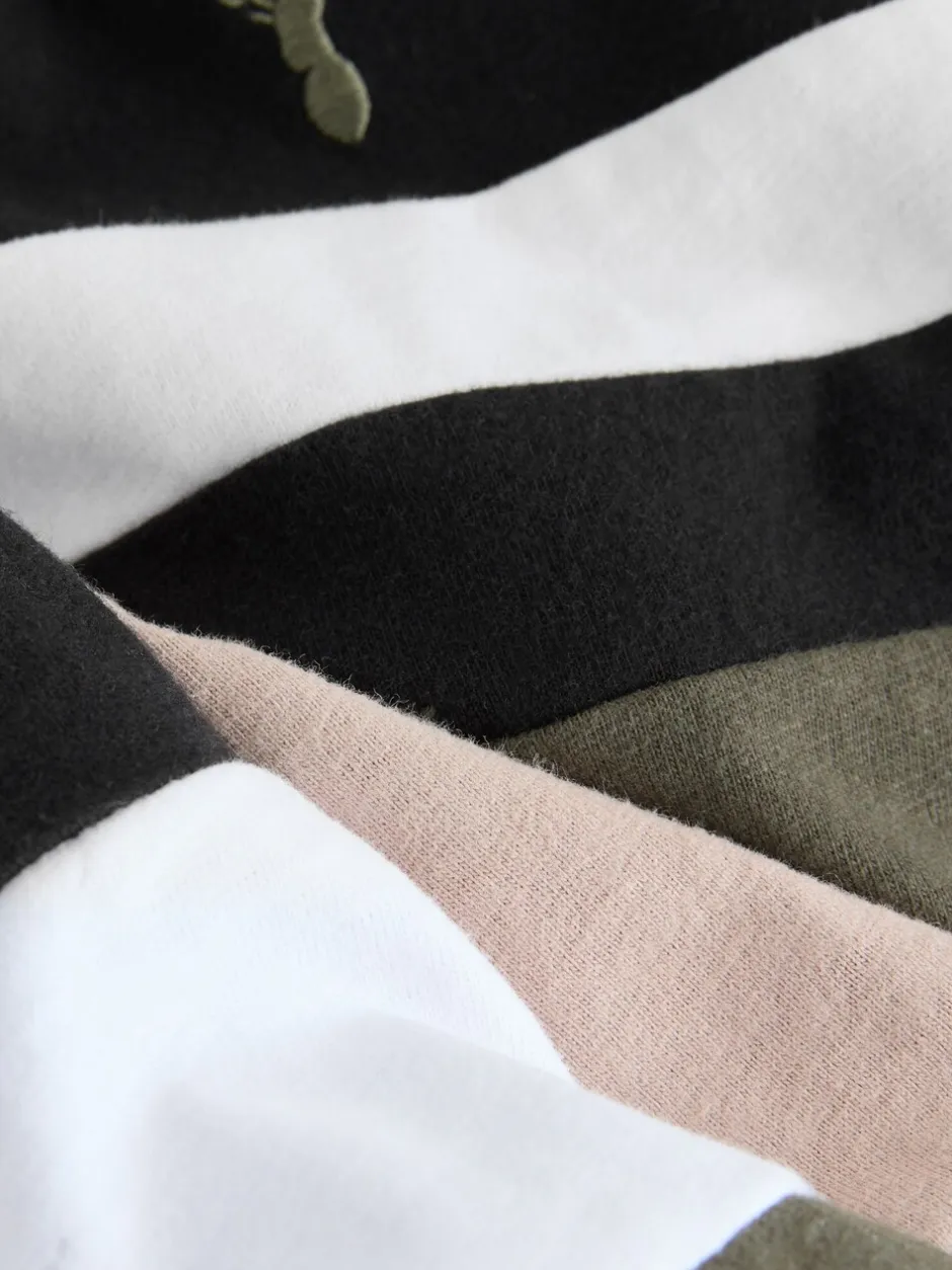 T-Shirts|Tops*Next - Kleurblok T-shirts met lange mouwen 3 verpakking (3-16jr) Zwart/Kaki/Kiezelkleurig