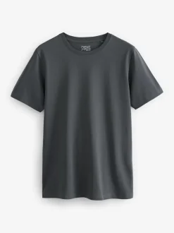T-Shirts En Hemden|Next Zwart/leisteen/grijs gemêleerd/wit/marineblauw/blauw - Normale Pasvorm - Essential katoenen T-shirts verpakking van 6