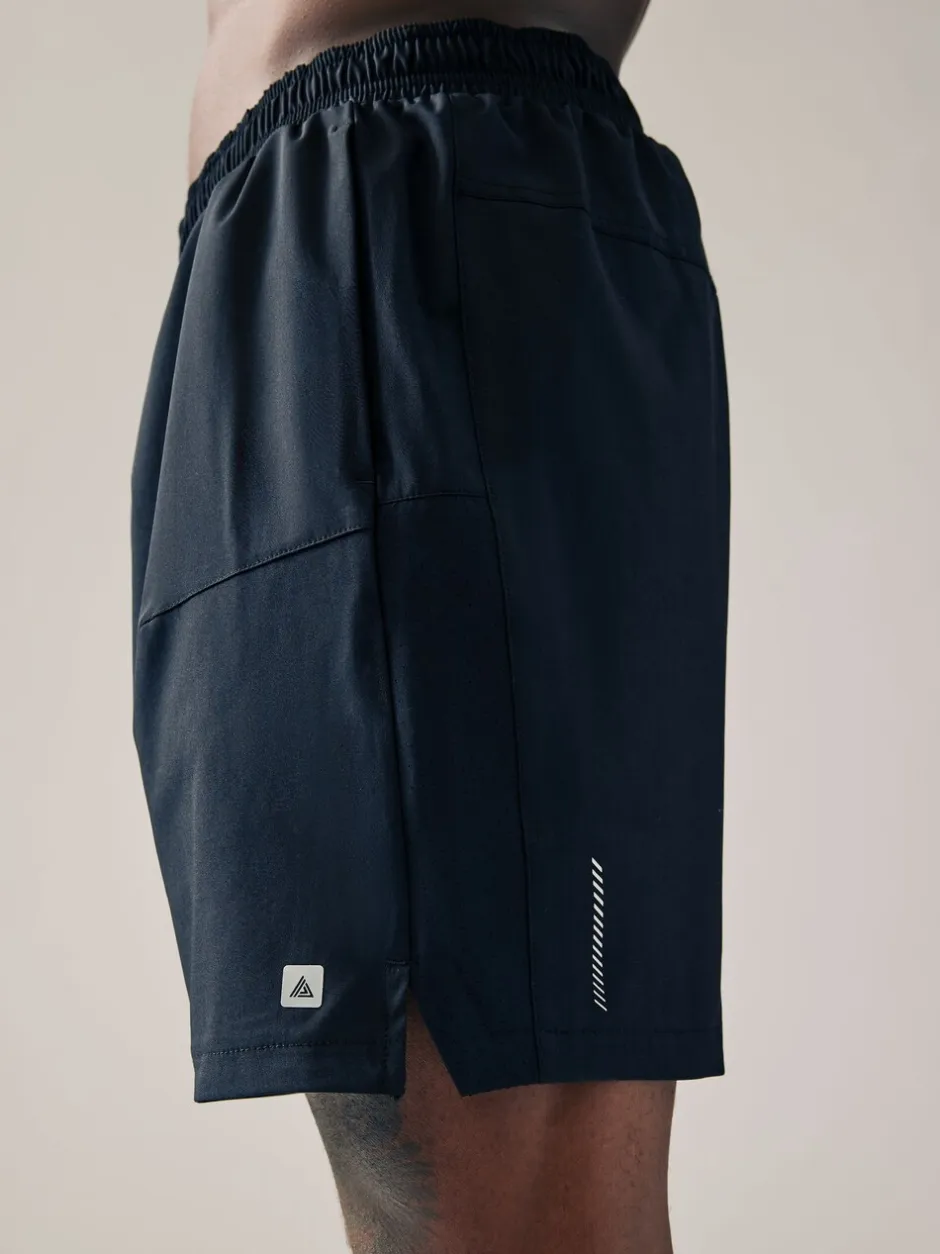Shorts|Next - 7 inch - Active Gym Sports Shorts 2 Pack Zwart/marineblauw