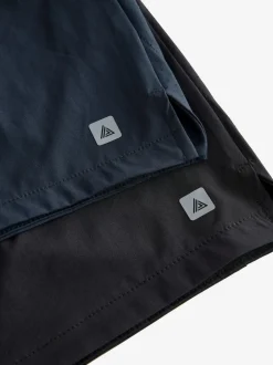 Shorts|Next - 7 inch - Active Gym Sports Shorts 2 Pack Zwart/marineblauw
