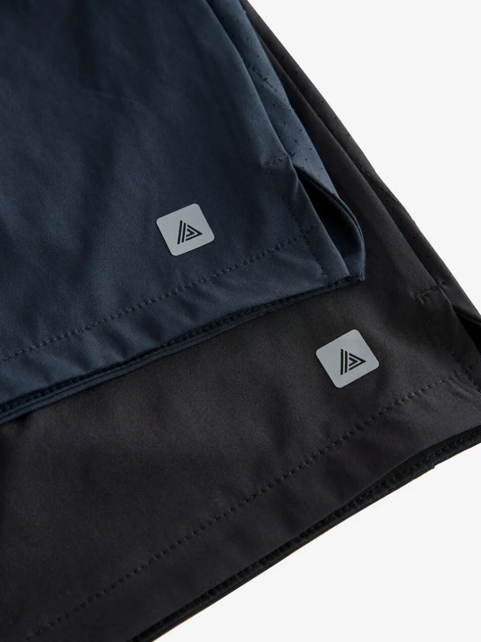 Shorts|Next - 7 inch - Active Gym Sports Shorts 2 Pack Zwart/marineblauw