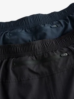Shorts|Next - 7 inch - Active Gym Sports Shorts 2 Pack Zwart/marineblauw