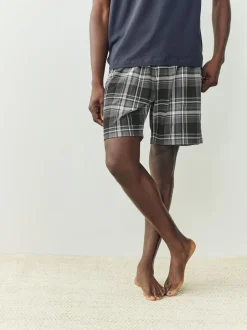 Pyjama's|Loungewear|Next Zwart/marineblauw - Check Short Sleeve Jersey Pyjamas Set 2 Pack