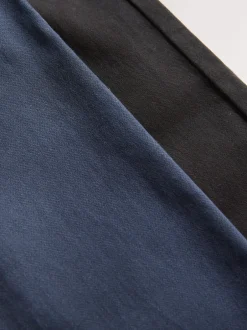 Broeken En Chino's*Next Zwart/marineblauw - Geribbelde taille broek met elastische taille verpakking van 2 (3 - 16 jr)