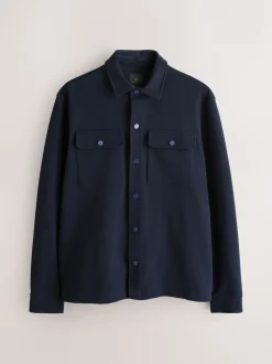 Jassen En Jacks|Shirts|Next - Jersey Twill Popper Shackets 2 Pack Zwart/marineblauw