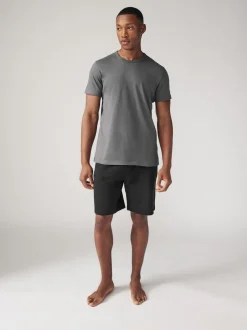 Shorts*Next - Loopback Soft Touch 2 Pack Jogger Shorts Zwart/marineblauw