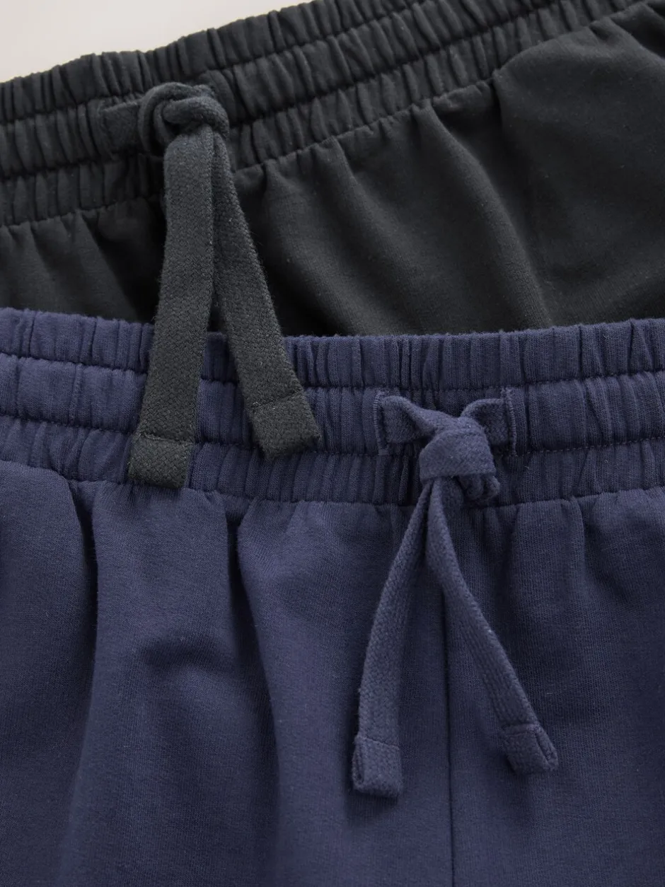 Shorts*Next - Loopback Soft Touch 2 Pack Jogger Shorts Zwart/marineblauw
