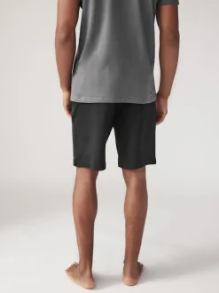 Shorts*Next - Loopback Soft Touch 2 Pack Jogger Shorts Zwart/marineblauw