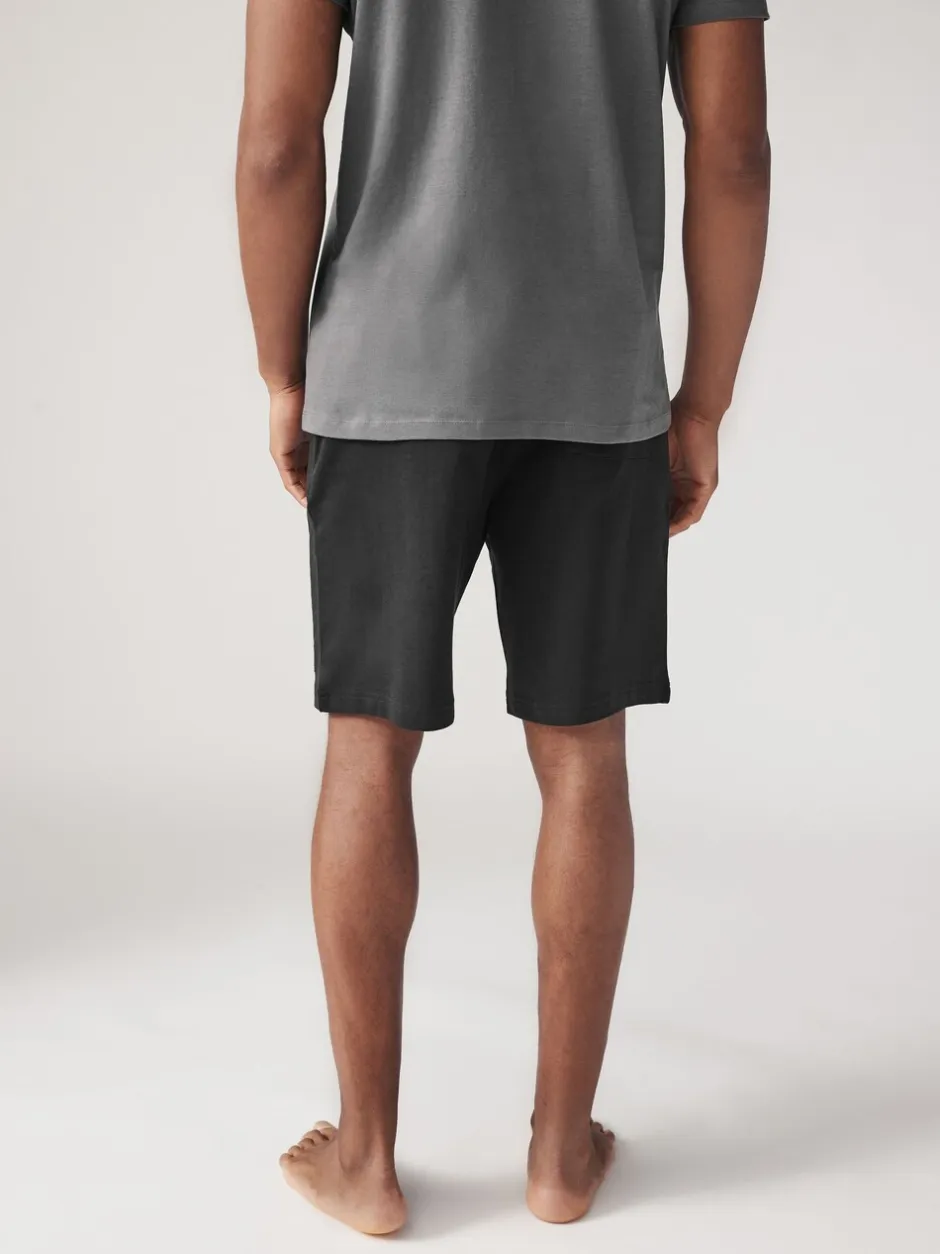 Shorts*Next - Loopback Soft Touch 2 Pack Jogger Shorts Zwart/marineblauw