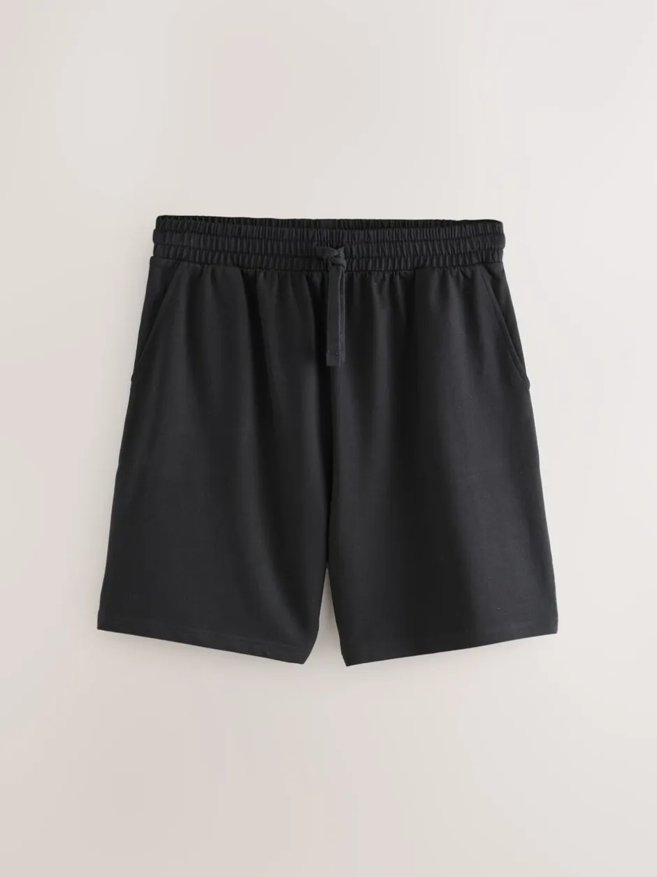Shorts*Next - Loopback Soft Touch 2 Pack Jogger Shorts Zwart/marineblauw