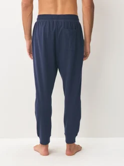 Pyjama's|Loungewear|Next - Met boorden - Loopback Soft Touch 2 Pack Open Joggers Zwart/marineblauw