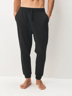Pyjama's|Loungewear|Next - Met boorden - Loopback Soft Touch 2 Pack Open Joggers Zwart/marineblauw