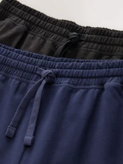 Pyjama's|Loungewear|Next - Open - Loopback Soft Touch 2 Pack Open Joggers Zwart/marineblauw