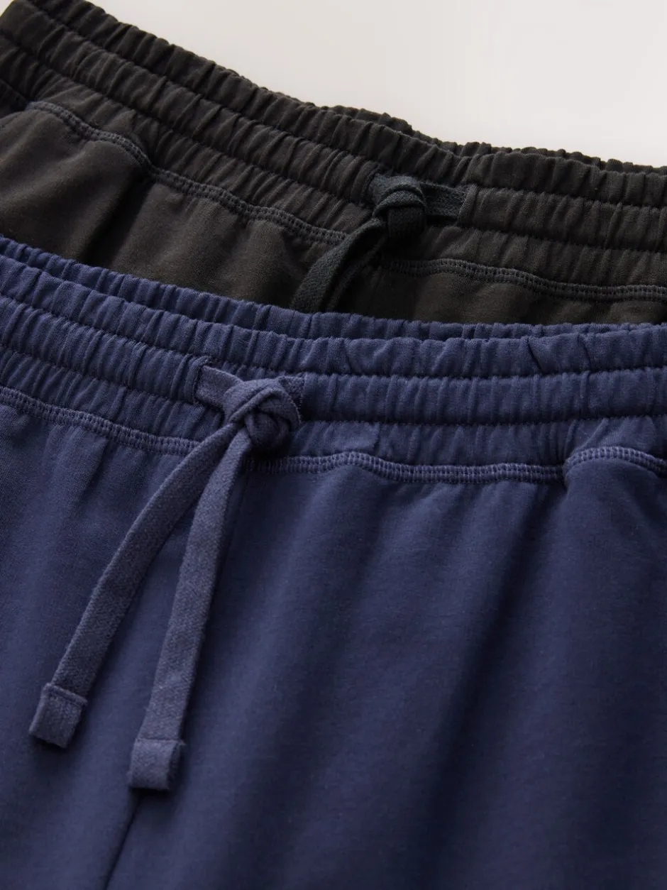 Pyjama's|Loungewear|Next - Open - Loopback Soft Touch 2 Pack Open Joggers Zwart/marineblauw