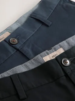 Shorts*Next - Slim Fit - Set van 2 chinoshorts met stretch Zwart/marineblauw
