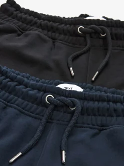 Joggingbroeken*Next - Slim Fit Brushback Heavyweight 2 Pack Joggers Zwart/marineblauw