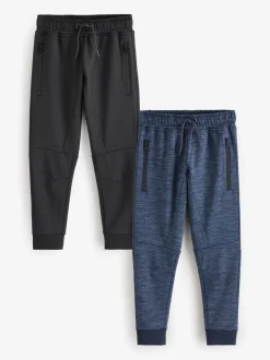 Joggingbroeken|Next - Slim-fit joggingbroek met ritszak (3-16jr) Zwart/marineblauw