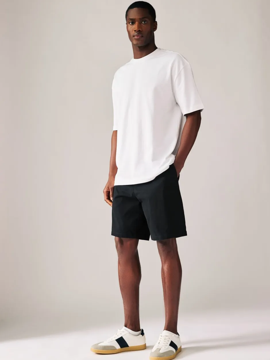Shorts|Next - Straight fit - Set van 2 chinoshorts met stretch Zwart/marineblauw