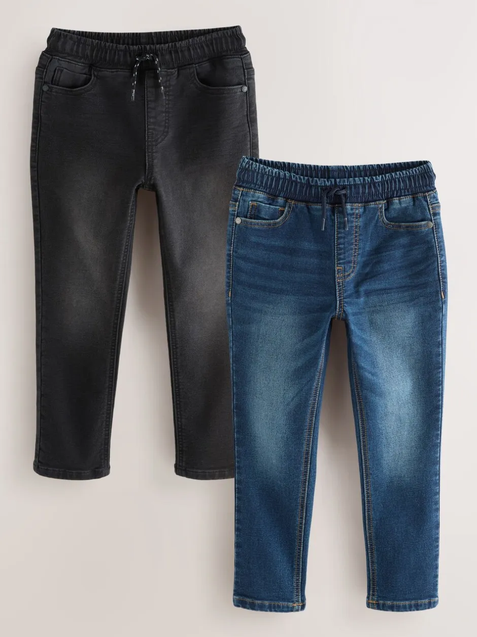 Jeans|Next Zwart/marineblauw - Stretchy jeans met elastische taille 2 pack (3-16jr)
