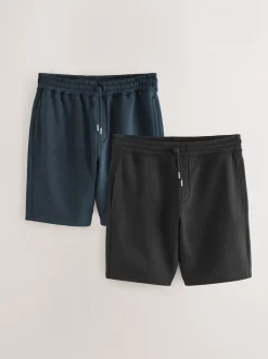 Shorts*Next - Zachte jerseyshorts verpakking van 2 Zwart/marineblauw