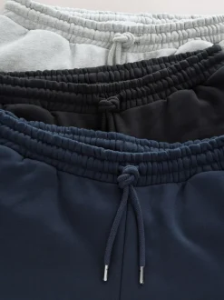 Joggingbroeken*Next - Brushback Heavyweight 3 Pack Joggers Zwart/Marineblauw/Gemêleerd grijs