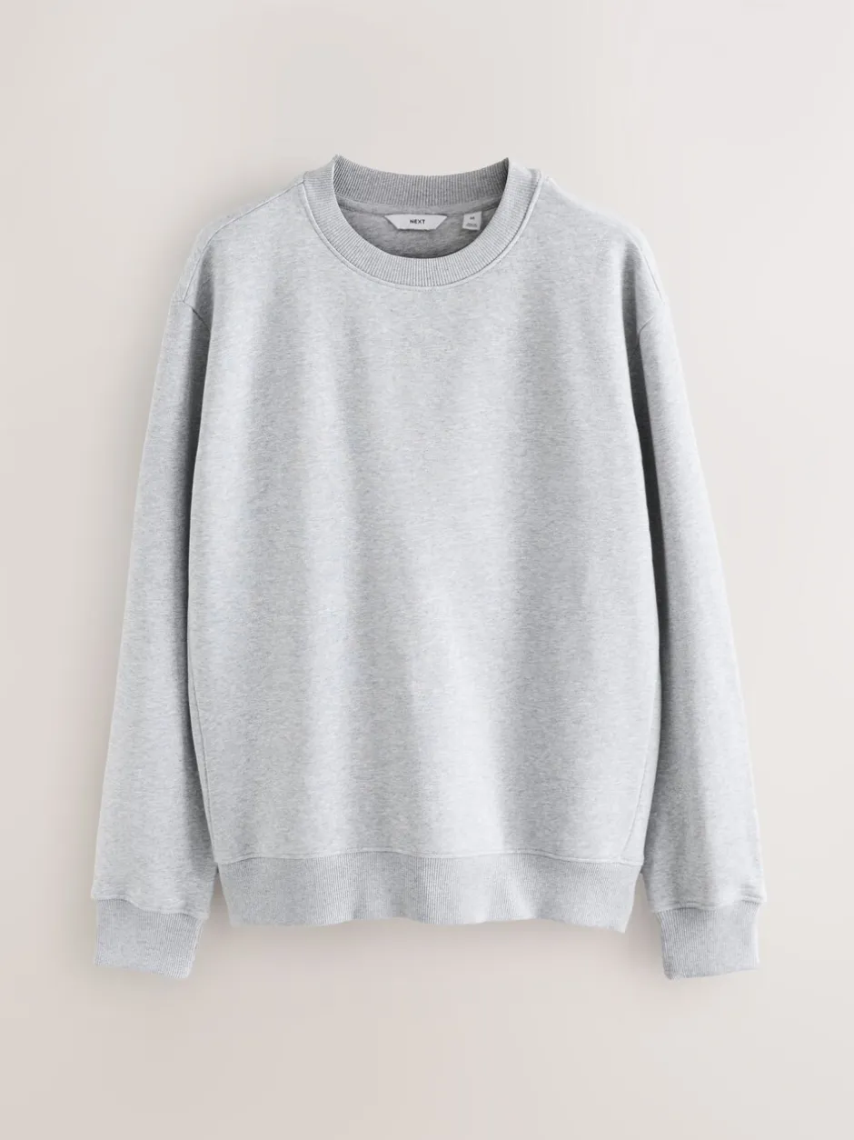 Sweaters En Hoody´S|Sweaters En Hoody´S*Next Zwart/Marineblauw/Gemêleerd grijs - Heavyweight Cotton Rich Jersey Crew Sweatshirts 3 Pack