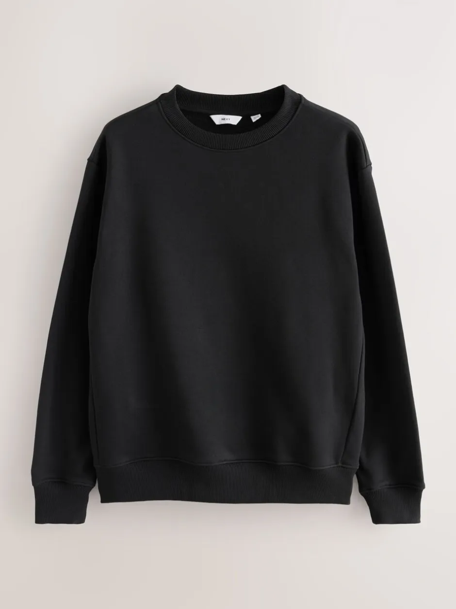 Sweaters En Hoody´S|Sweaters En Hoody´S*Next Zwart/Marineblauw/Gemêleerd grijs - Heavyweight Cotton Rich Jersey Crew Sweatshirts 3 Pack