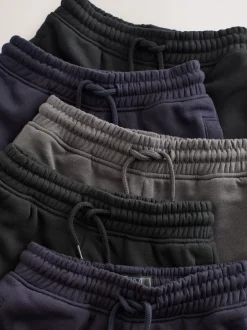 Joggingbroeken|Next - Basic joggingbroeken, set van 5 (3-16jaar) Zwart/marineblauw/grijs