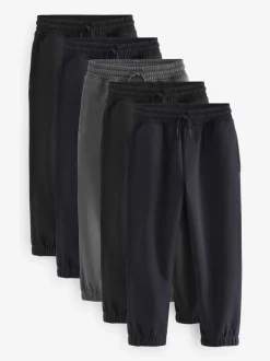Joggingbroeken*Next - Basic joggingbroeken, set van 5 (3-16jaar) Zwart/marineblauw/grijs