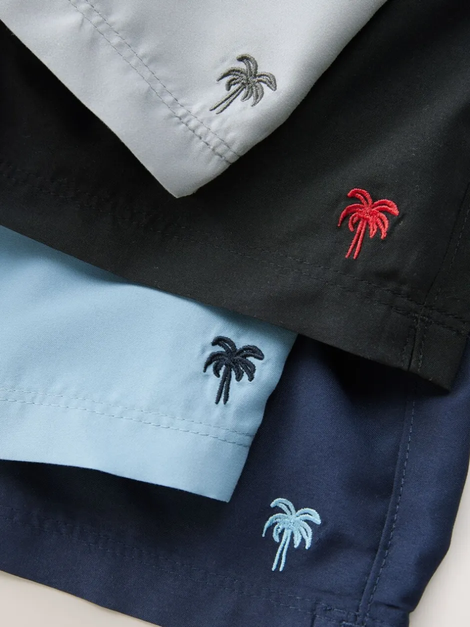 Badkleding*Next - Essential zwemshorts 4 stuks Zwart/Marineblauw/Lichtblauw/Grijs