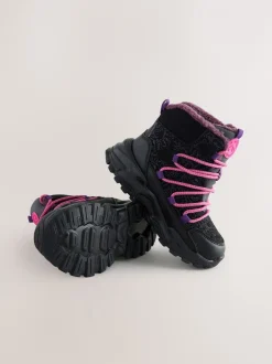 Boots*Next Zwart/paars met print - Waterbestendige wandelschoenen