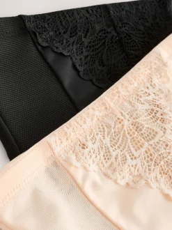 Shapewear*Next Zwart/pastelroze huidskleur - Femina vormende slip met buikcorrectie 2 stuks
