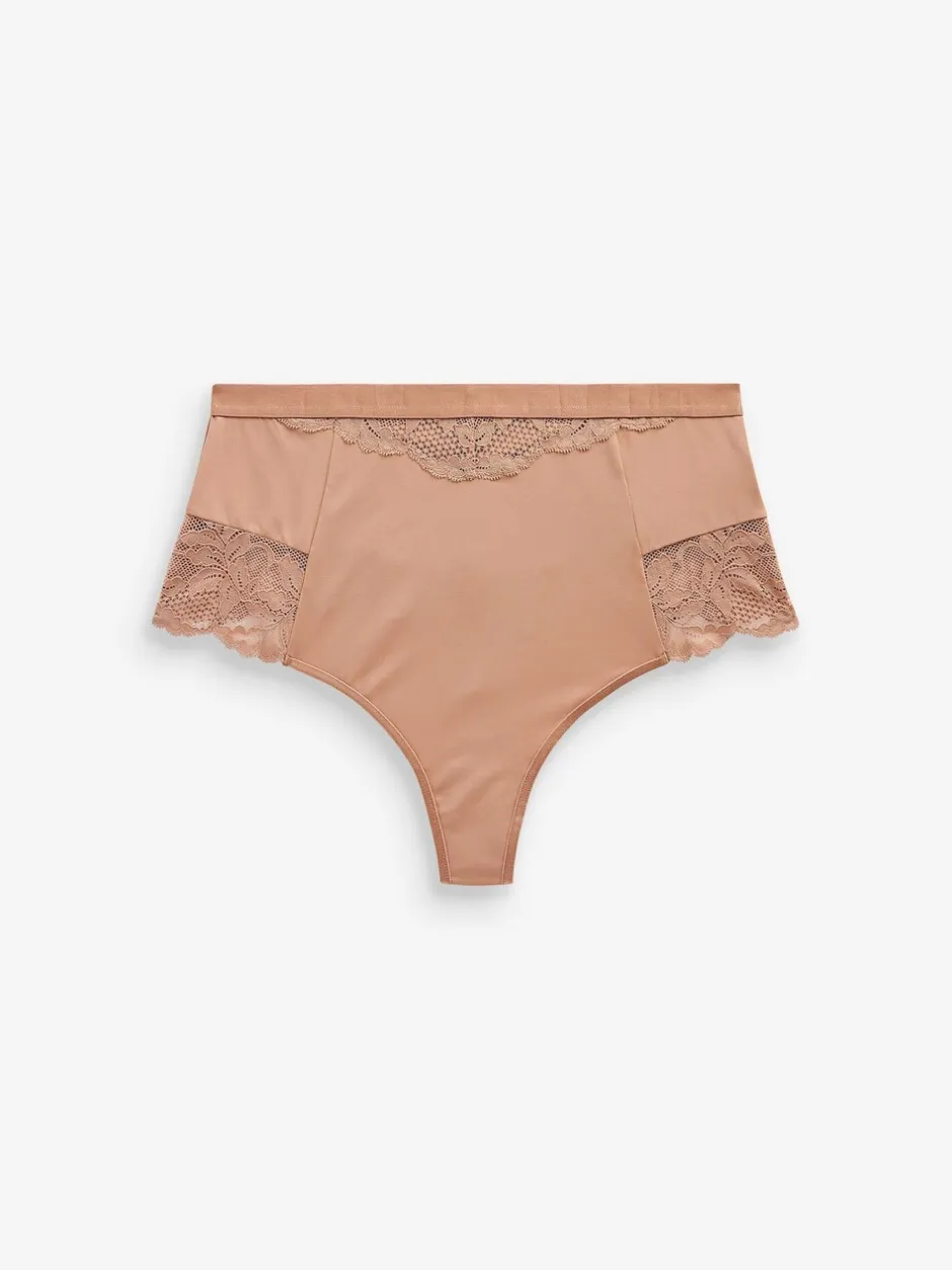 Shapewear|Next - 2 Strings met licht buikcorrigerende hoge taille Zwart/praline huidskleur