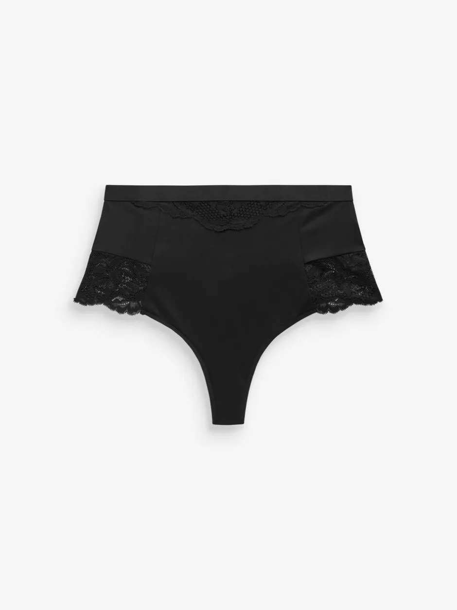 Shapewear|Next - 2 Strings met licht buikcorrigerende hoge taille Zwart/praline huidskleur