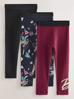 Broeken En Leggings*Baker by Ted Baker - - Leggings 3 stuks Zwart/rood