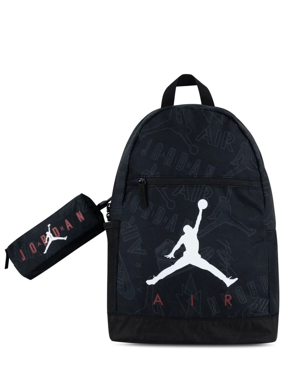 Tassen*Jordan - Jan Air School Backpack Zwart/rood