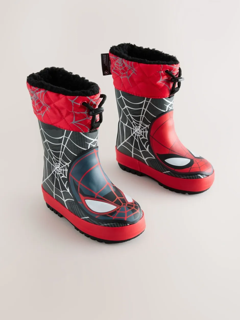 Laarzen*Next Zwart/Rood Spiderman - Thinsulate™ - Gevoerde thermoregenlaarzen met boord