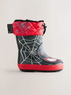 Laarzen*Next Zwart/Rood Spiderman - Thinsulate™ - Gevoerde thermoregenlaarzen met boord
