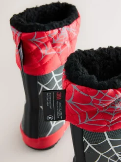 Laarzen*Next Zwart/Rood Spiderman - Thinsulate™ - Gevoerde thermoregenlaarzen met boord