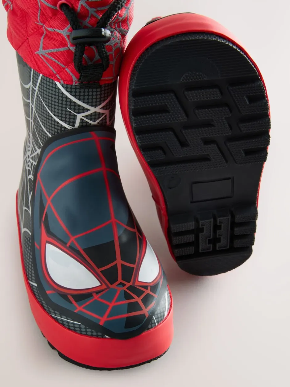 Laarzen*Next Zwart/Rood Spiderman - Thinsulate™ - Gevoerde thermoregenlaarzen met boord