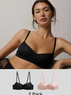 Beha's|Next - Verpakking van 2 lichte ultiem comfort beha's zonder beugel Zwart/roze