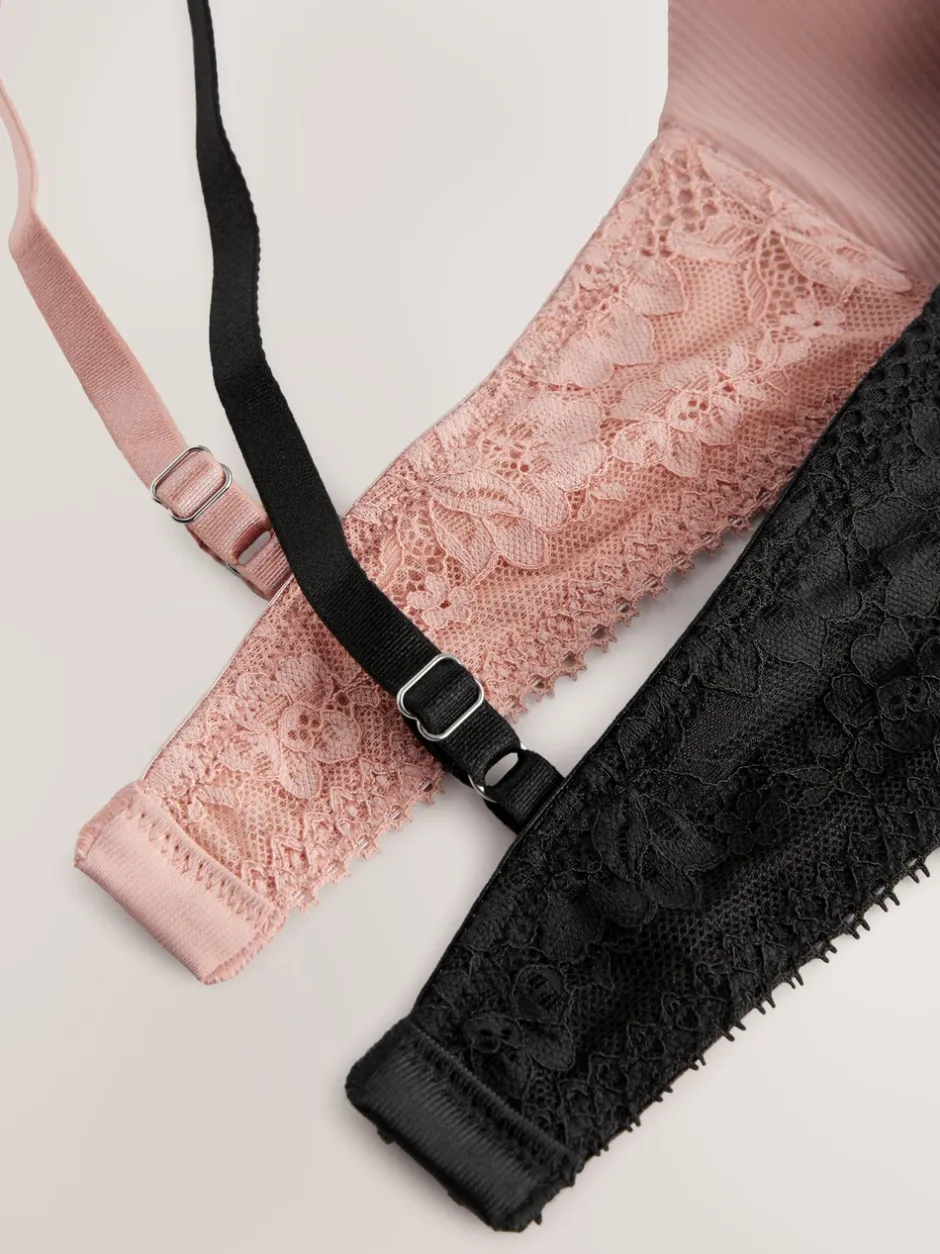Beha's|Next - Verpakking van 2 lichte ultiem comfort beha's zonder beugel Zwart/roze
