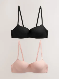 Beha's|Next - Verpakking van 2 lichte ultiem comfort beha's zonder beugel Zwart/roze